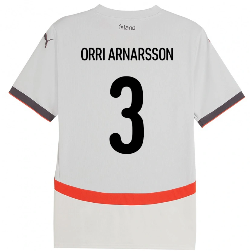 Danxen Women Iceland Egill Orri Arnarsson #3 White Away Jersey 24-26 T-Shirt