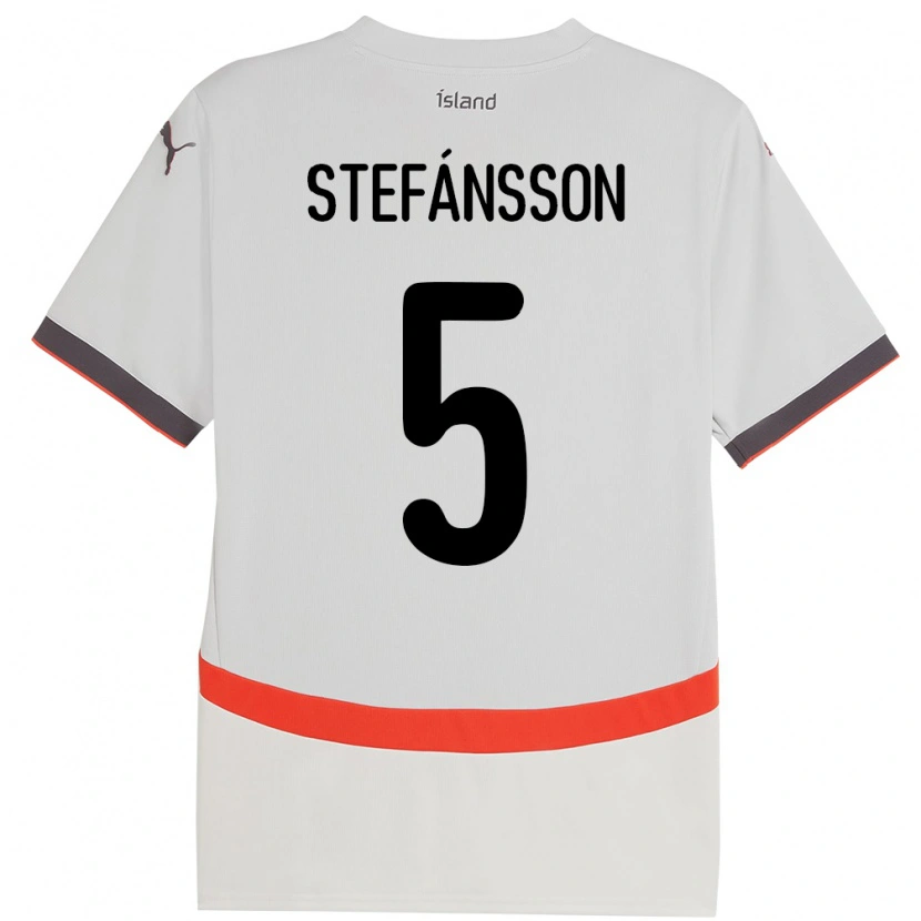Danxen Women Iceland Sölvi Stefánsson #5 White Away Jersey 24-26 T-Shirt