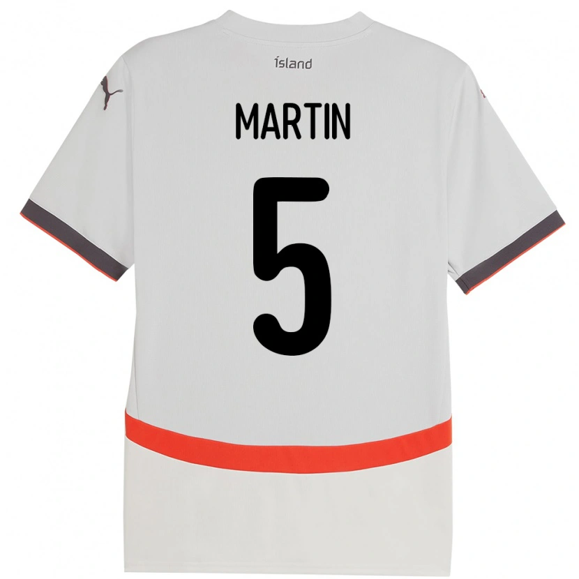 Danxen Women Iceland Markús Andri Daníelsson Martin #5 White Away Jersey 24-26 T-Shirt