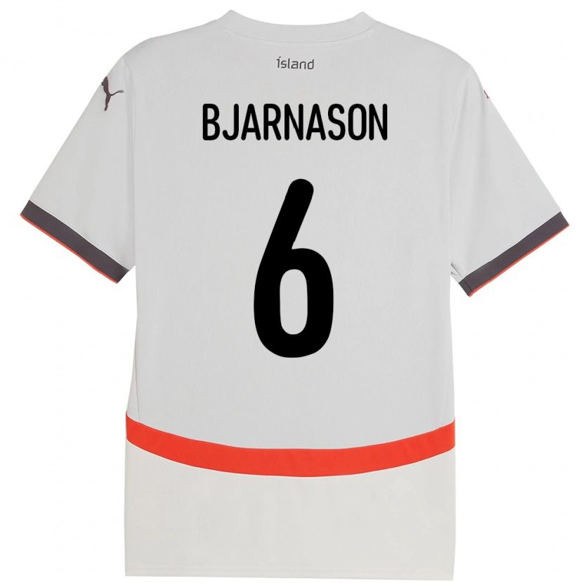 Danxen Women Iceland Jóhannes Kristinn Bjarnason #6 White Away Jersey 24-26 T-Shirt