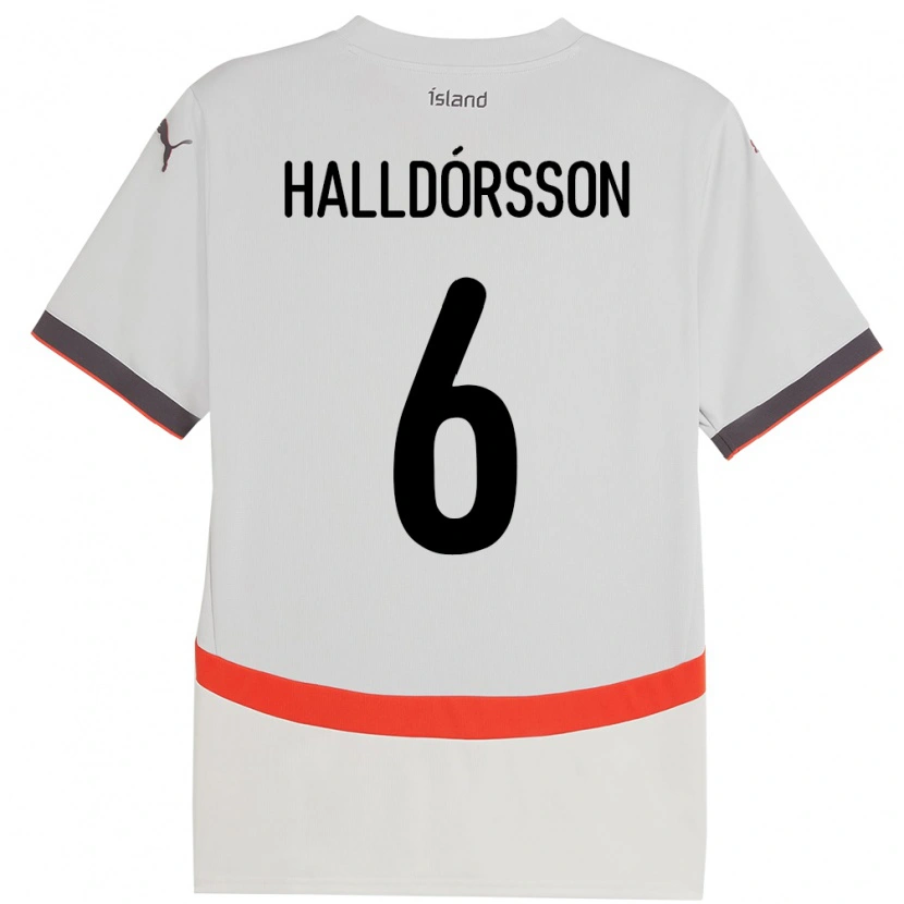 Danxen Women Iceland Einar Freyr Halldórsson #6 White Away Jersey 24-26 T-Shirt