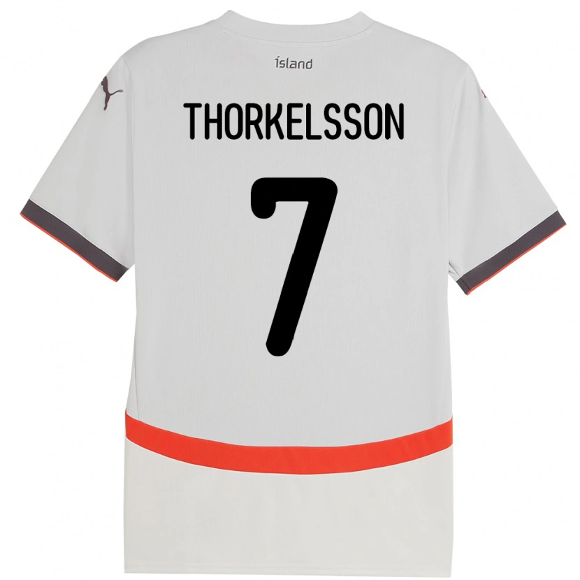Danxen Women Iceland Róbert Frosti Thorkelsson #7 White Away Jersey 24-26 T-Shirt