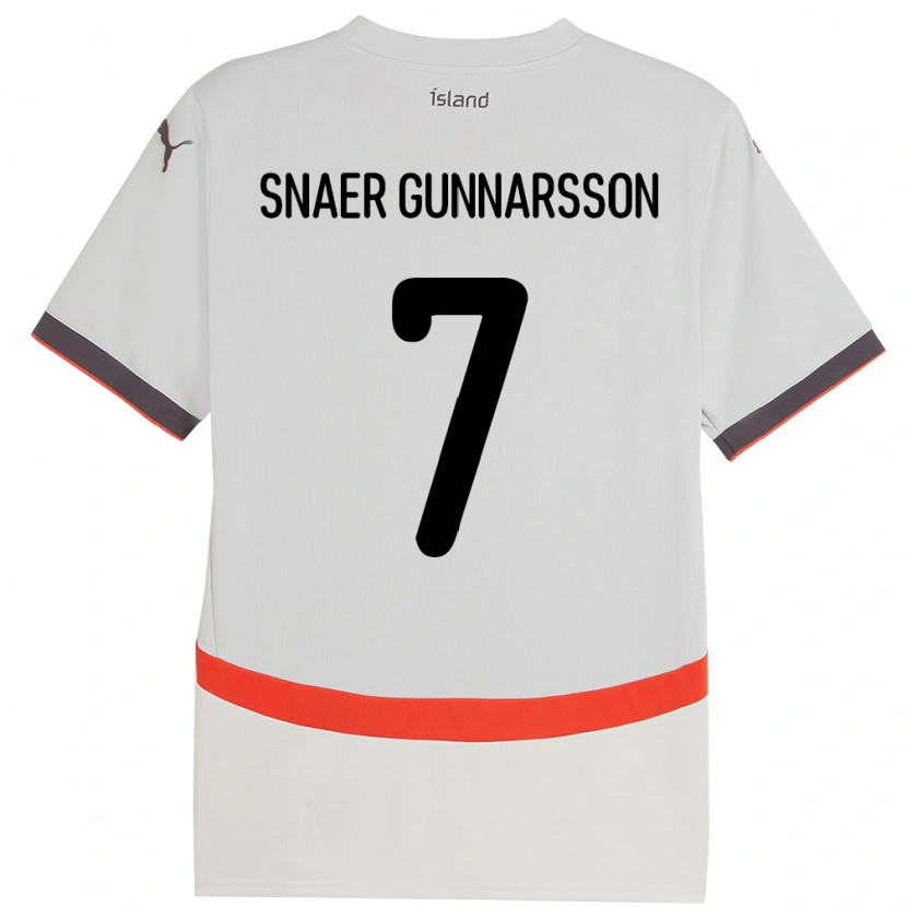 Danxen Women Iceland Gabríel Snaer Gunnarsson #7 White Away Jersey 24-26 T-Shirt