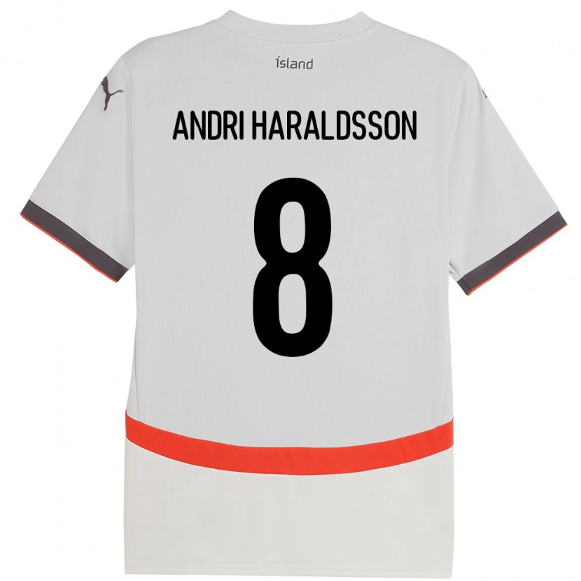 Danxen Women Iceland Haukur Andri Haraldsson #8 White Away Jersey 24-26 T-Shirt