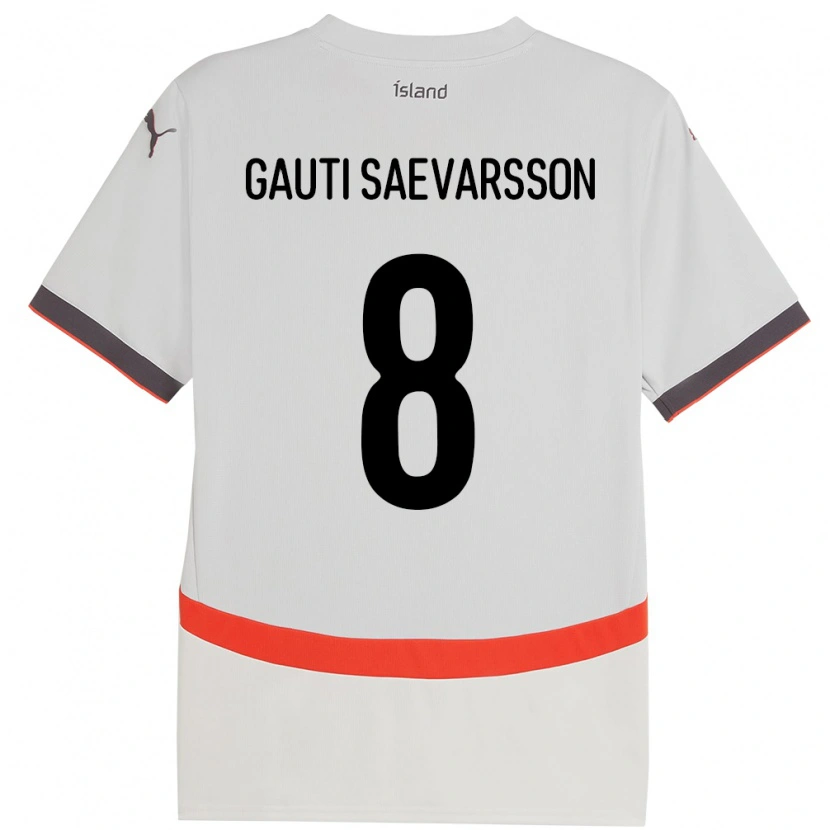 Danxen Women Iceland Gudmar Gauti Saevarsson #8 White Away Jersey 24-26 T-Shirt