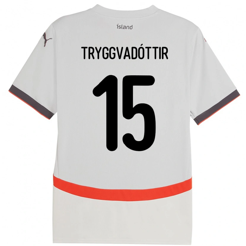 Danxen Women Iceland Katla Tryggvadóttir #15 White Away Jersey 24-26 T-Shirt
