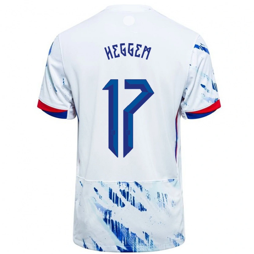 Danxen Women Norway Torbjørn Heggem #17 White Blue Away Jersey 24-26 T-Shirt