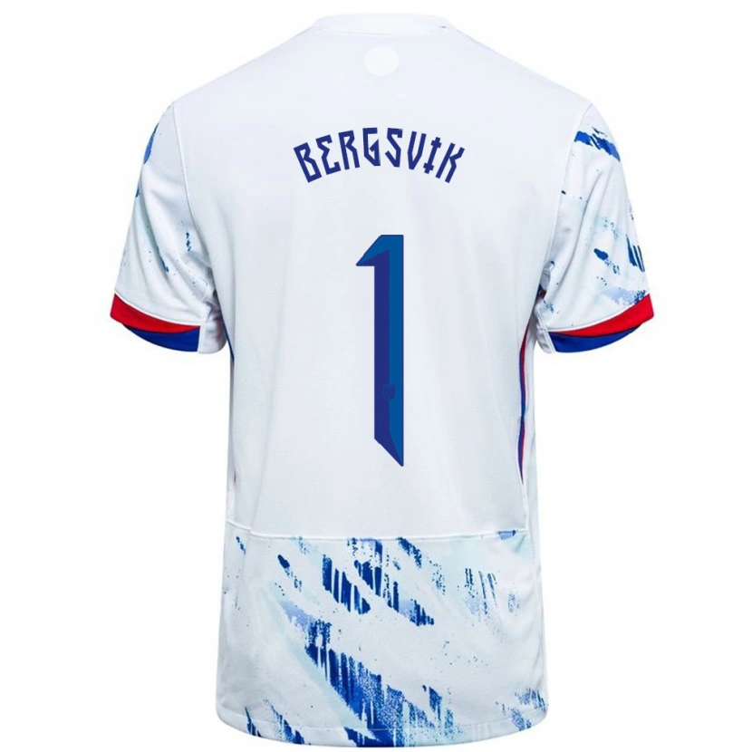 Danxen Women Norway Aksel Bergsvik #1 White Blue Away Jersey 24-26 T-Shirt