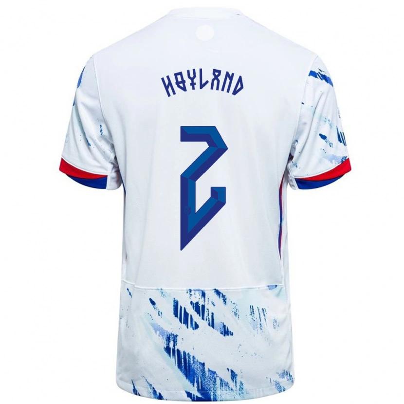 Danxen Women Norway Luca Høyland #2 White Blue Away Jersey 24-26 T-Shirt