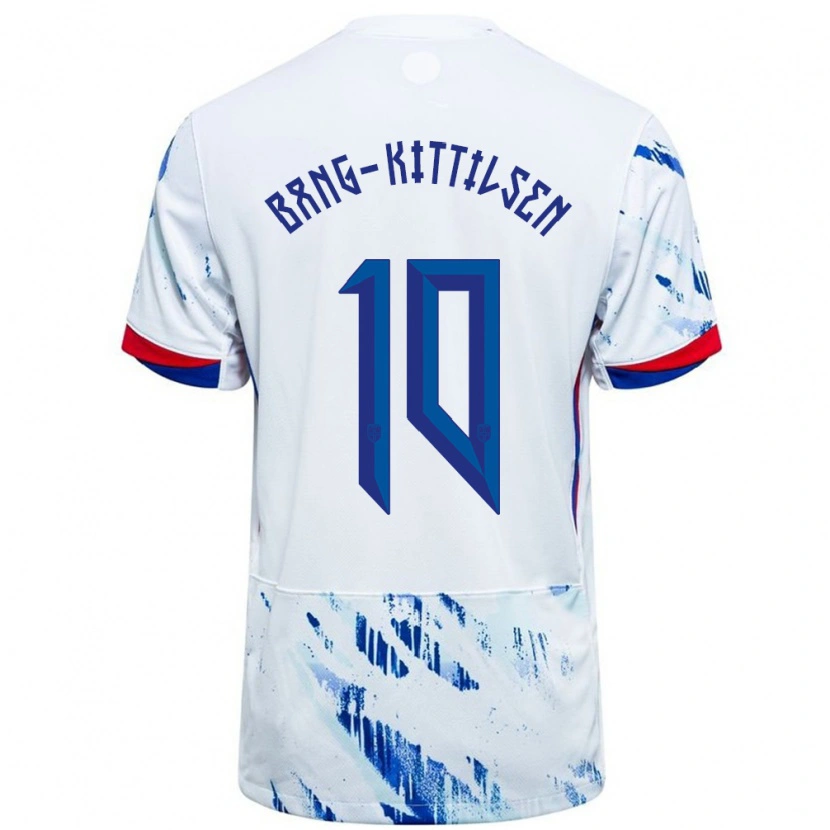 Danxen Women Norway Bork Bang-Kittilsen #10 White Blue Away Jersey 24-26 T-Shirt