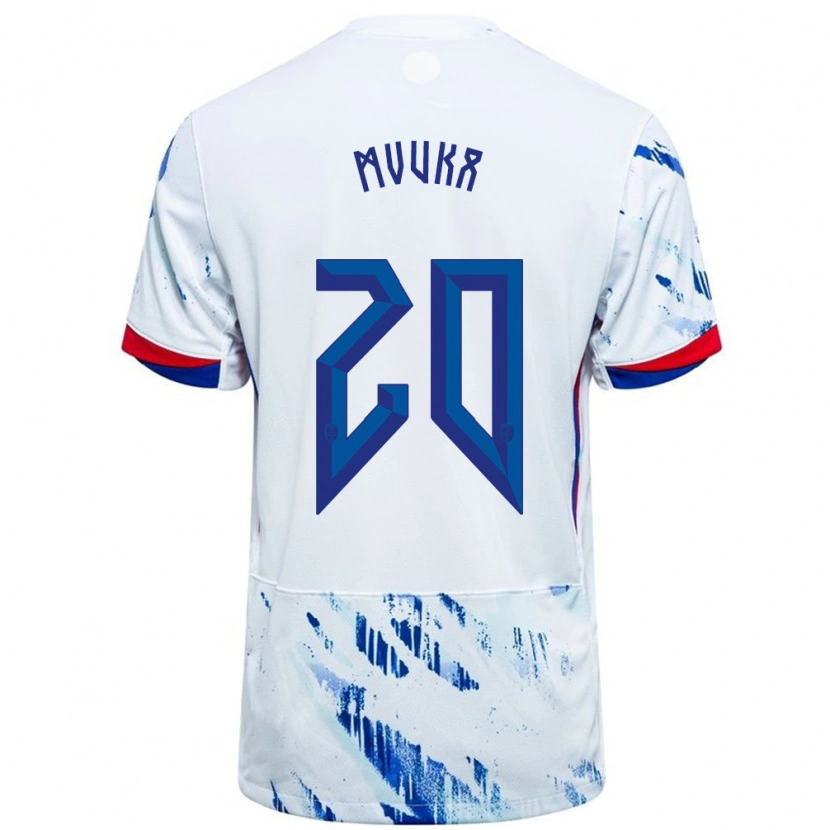 Danxen Women Norway Joel Mvuka #20 White Blue Away Jersey 24-26 T-Shirt