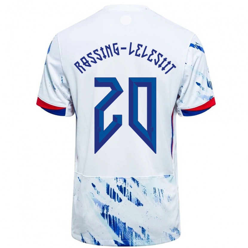 Danxen Women Norway Alexander Røssing-Lelesiit #20 White Blue Away Jersey 24-26 T-Shirt