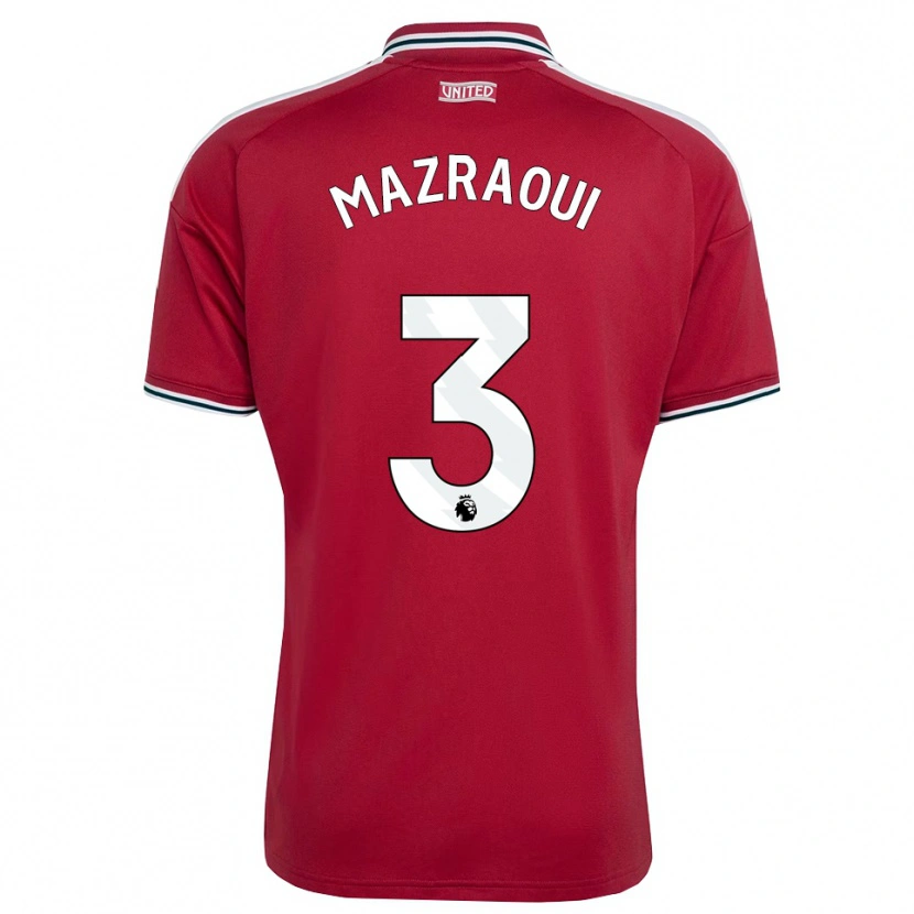Danxen Women Noussair Mazraoui #3 Red Yellow White Home Jersey 2026/27 T-Shirt