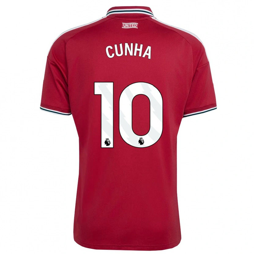 Danxen Women Matheus Cunha #10 Red Yellow White Home Jersey 2026/27 T-Shirt