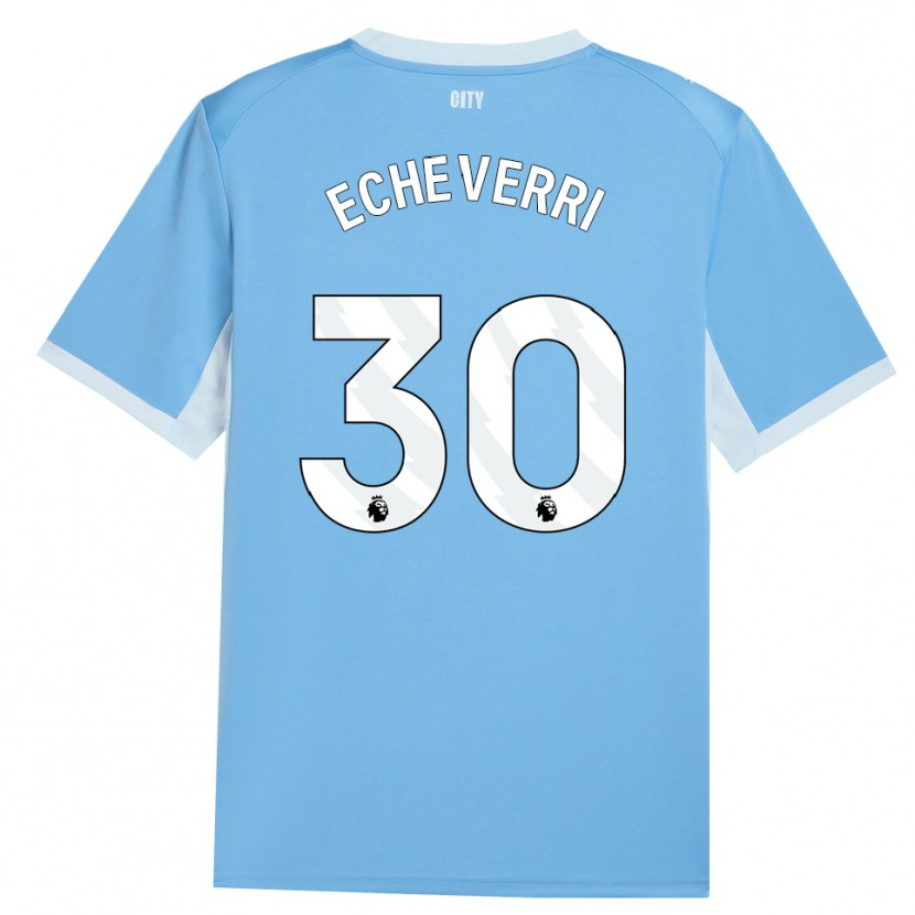 Danxen Women Claudio Echeverri #30 Light Sky Blue White Home Jersey 2026/27 T-Shirt