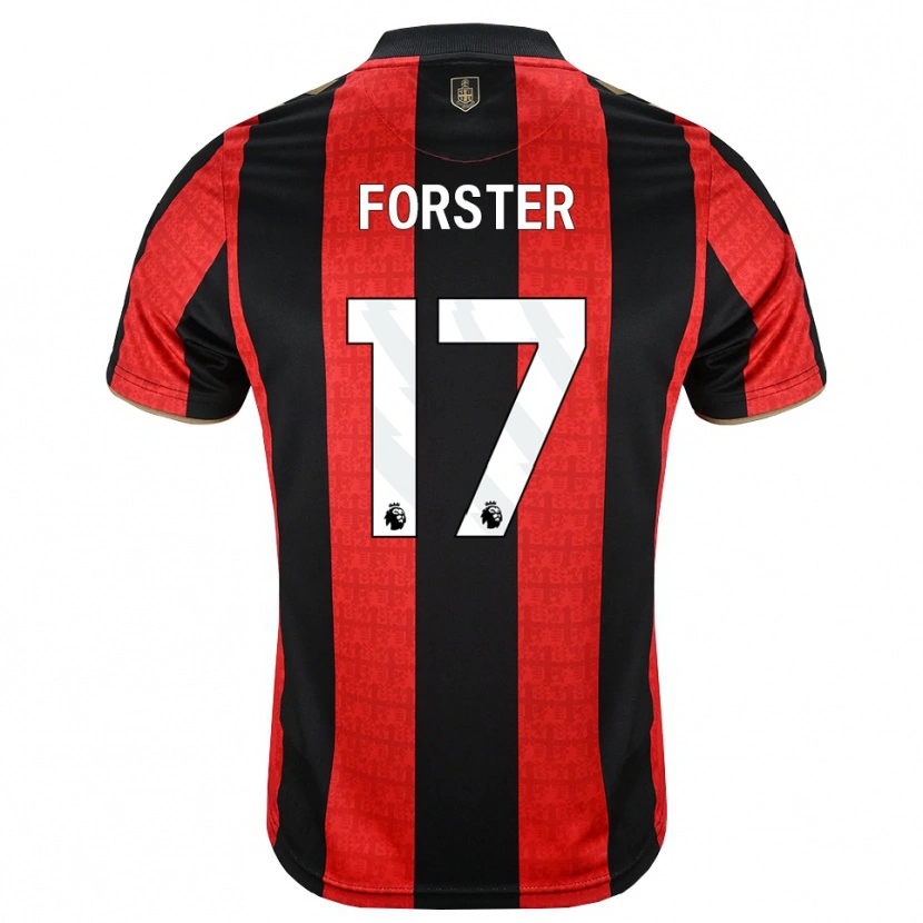 Danxen Women Fraser Forster #17 Goldenrod Red Black Home Jersey 2026/27 T-Shirt