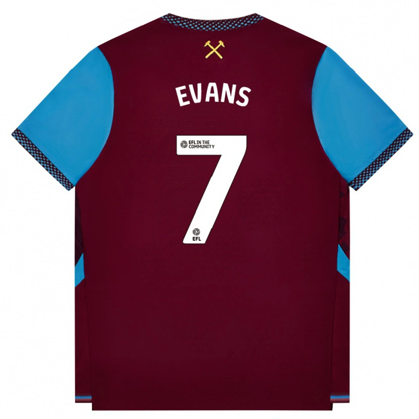 Danxen Women Lisa Evans #7 Burgundy Cornflower Blue Home Jersey 2026/27 T-Shirt