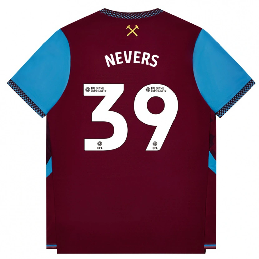 Danxen Women Thierry Nevers #39 Burgundy Cornflower Blue Home Jersey 2026/27 T-Shirt