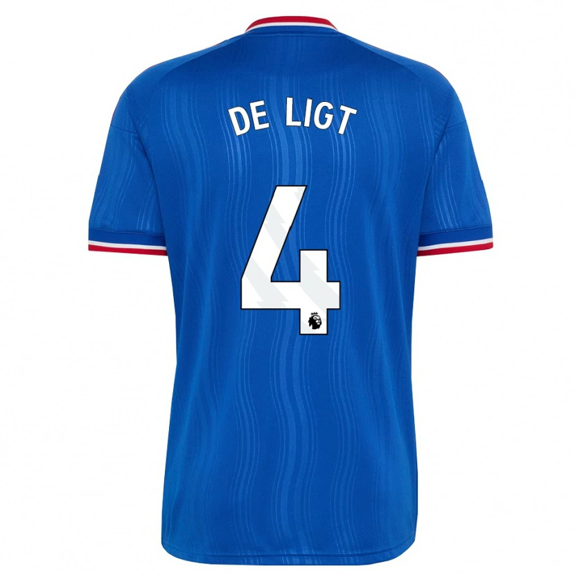 Danxen Women Matthijs De Ligt #4 Blue White Red Away Jersey 2026/27 T-Shirt