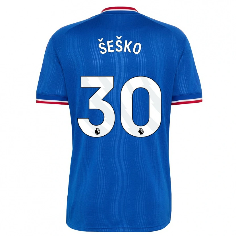 Danxen Women Benjamin Sesko #30 Blue White Red Away Jersey 2026/27 T-Shirt