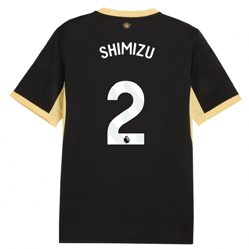 Danxen Women Risa Shimizu #2 Black Yellow Away Jersey 2026/27 T-Shirt