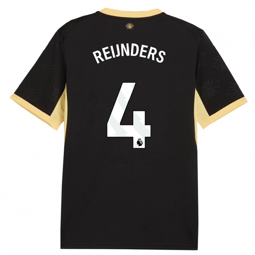 Danxen Women Tijjani Reijnders #4 Black Yellow Away Jersey 2026/27 T-Shirt