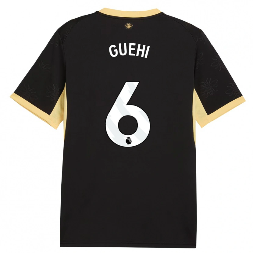 Danxen Women Marc Guéhi #6 Black Yellow Away Jersey 2026/27 T-Shirt
