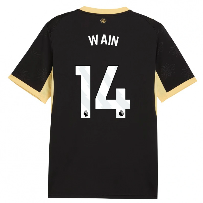 Danxen Women Jake Wain #14 Black Yellow Away Jersey 2026/27 T-Shirt