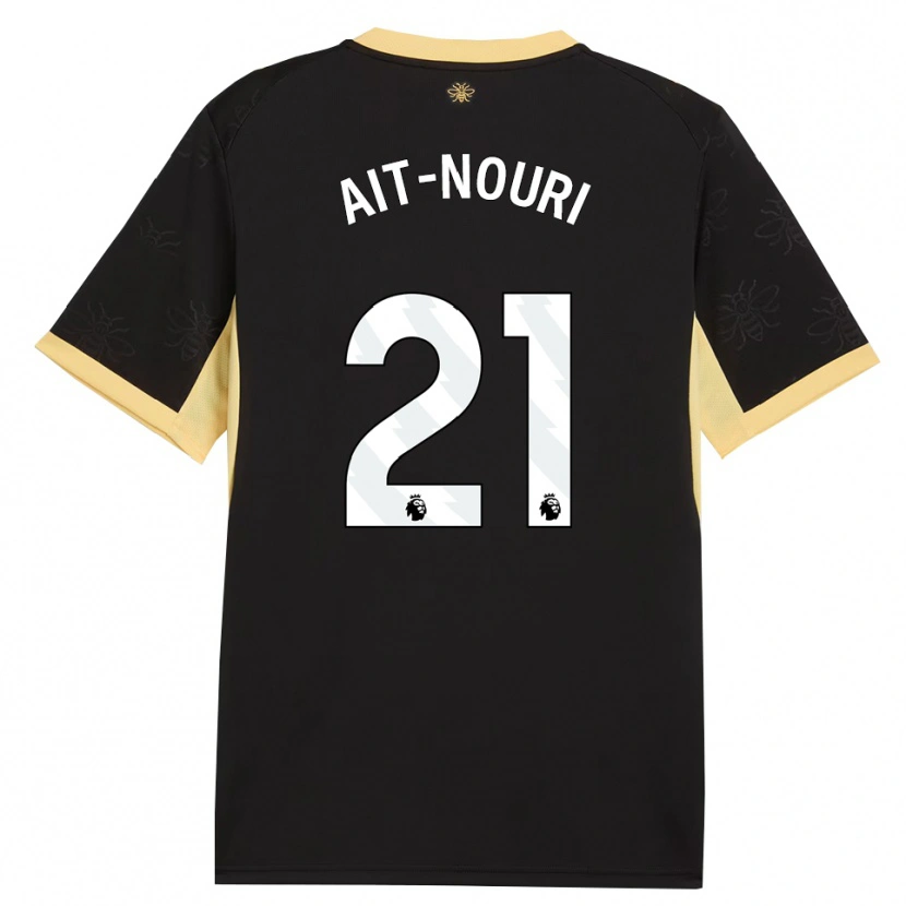 Danxen Women Rayan Aït-Nouri #21 Black Yellow Away Jersey 2026/27 T-Shirt