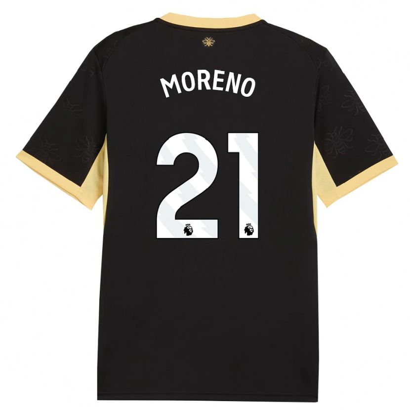 Danxen Women Marlos Moreno #21 Black Yellow Away Jersey 2026/27 T-Shirt
