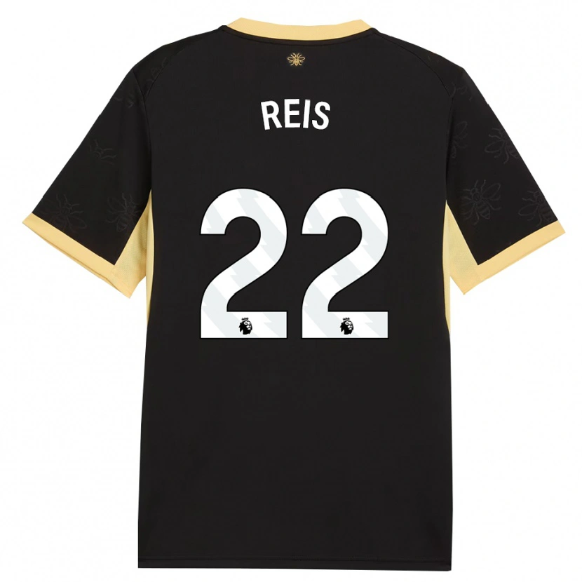 Danxen Women Vitor Reis #22 Black Yellow Away Jersey 2026/27 T-Shirt