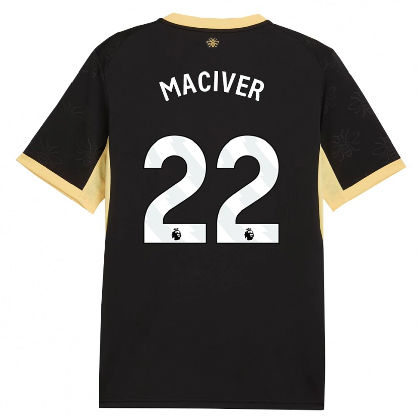 Danxen Women Sandy Maciver #22 Black Yellow Away Jersey 2026/27 T-Shirt