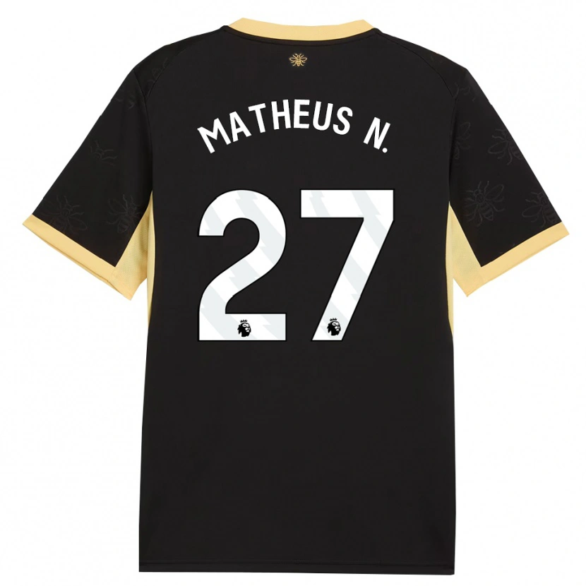 Danxen Women Matheus Nunes #27 Black Yellow Away Jersey 2026/27 T-Shirt