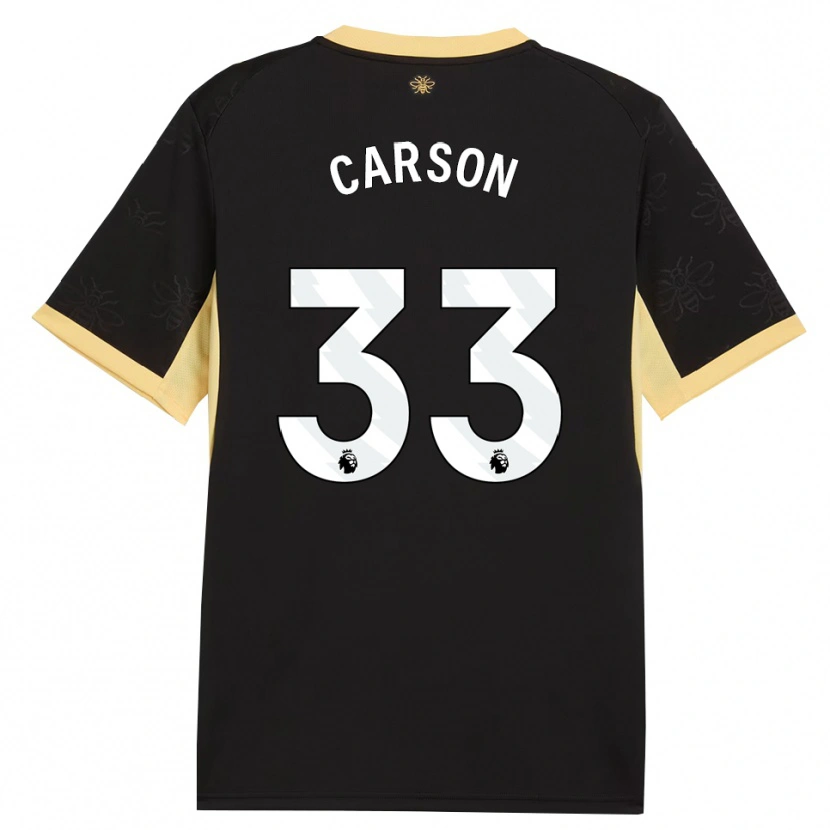 Danxen Women Scott Carson #33 Black Yellow Away Jersey 2026/27 T-Shirt