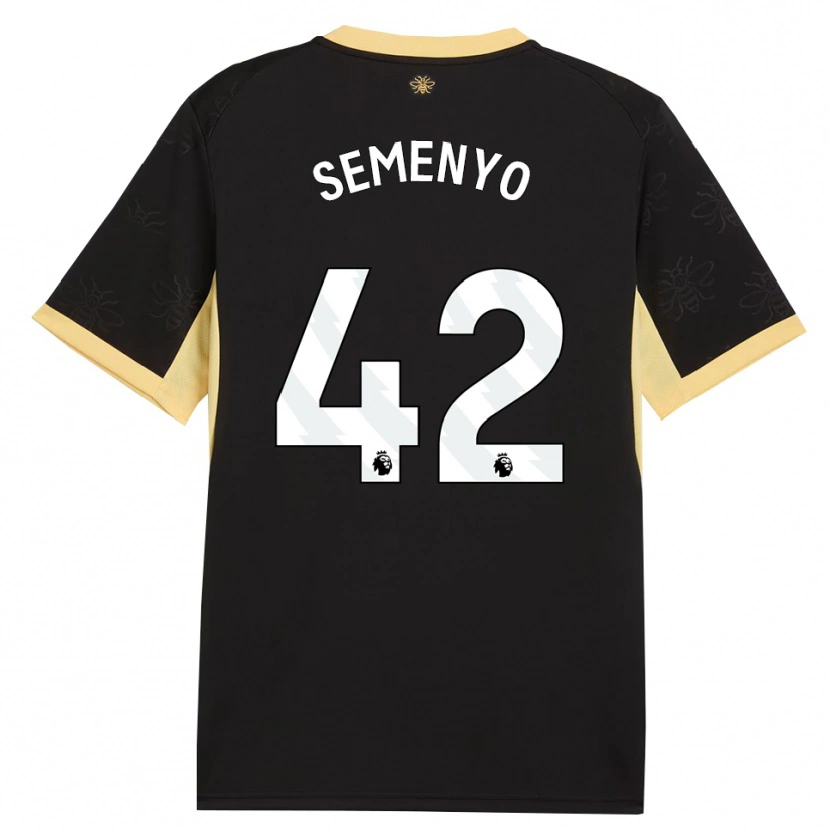 Danxen Women Antoine Semenyo #42 Black Yellow Away Jersey 2026/27 T-Shirt