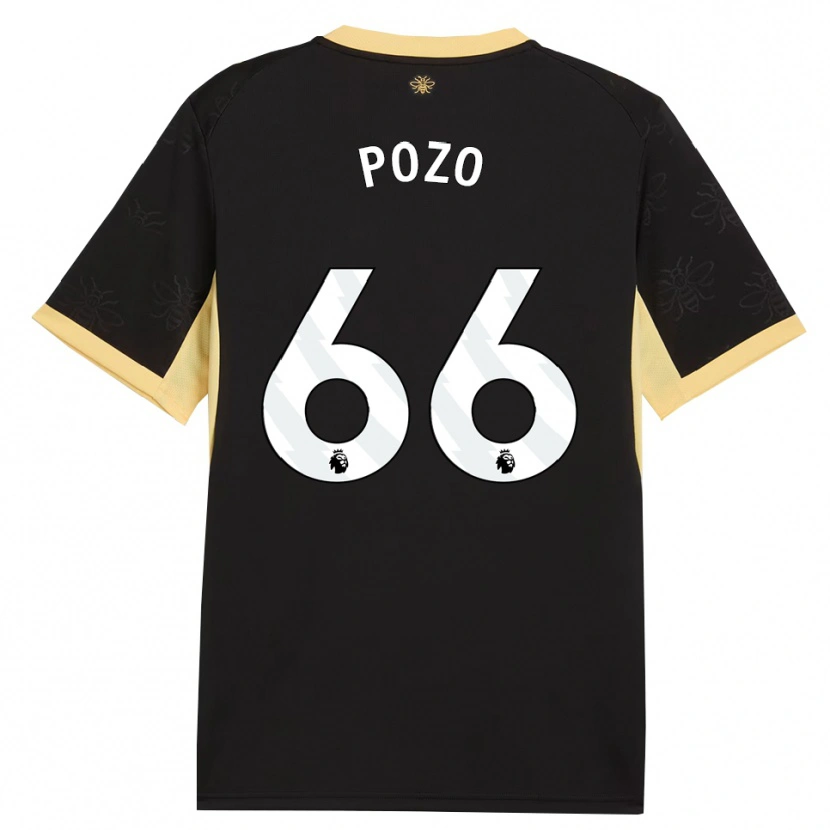 Danxen Women Iker Pozo #66 Black Yellow Away Jersey 2026/27 T-Shirt