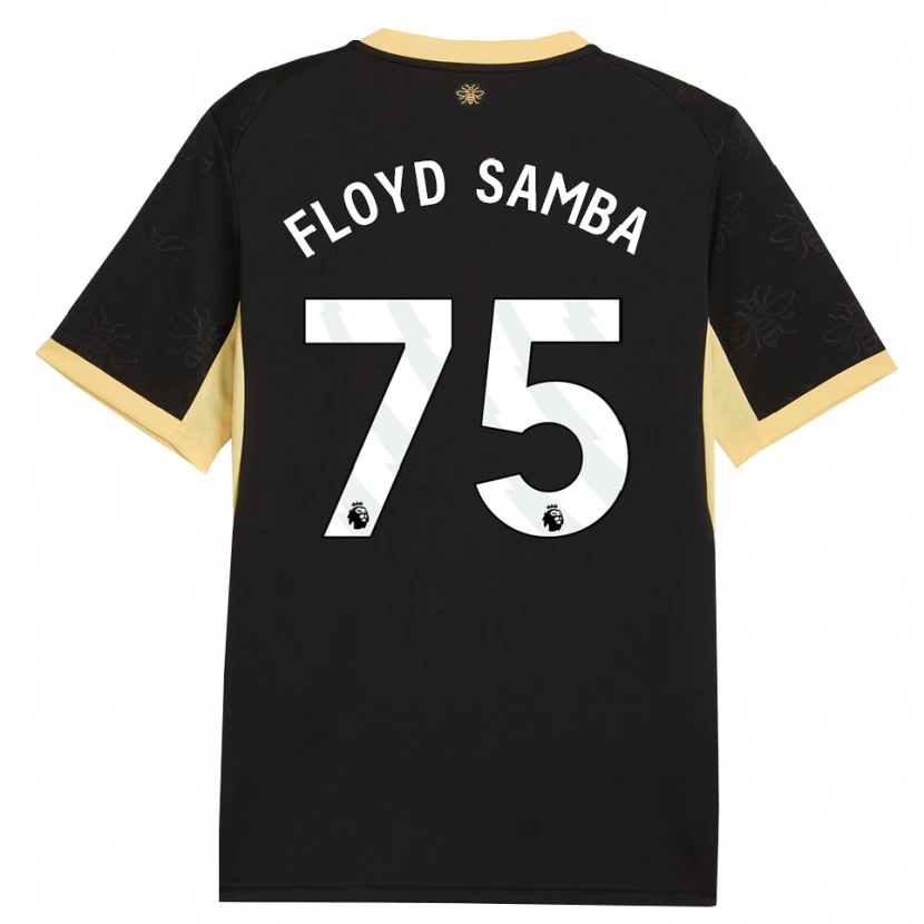 Danxen Women Floyd Samba #75 Black Yellow Away Jersey 2026/27 T-Shirt
