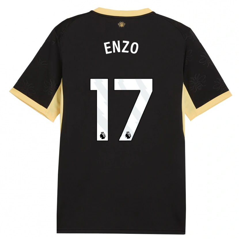 Danxen Women Enzo Fernández #17 Black Yellow Away Jersey 2026/27 T-Shirt