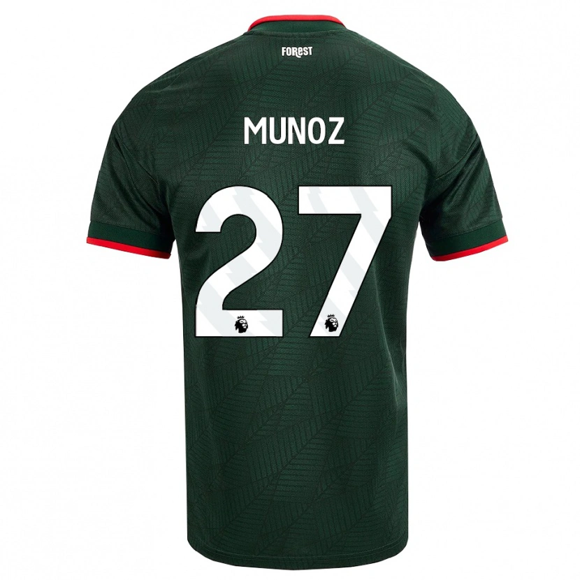 Danxen Women Daniel Muñoz #27 Dark Green Red Away Jersey 2026/27 T-Shirt