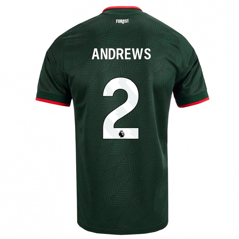 Danxen Women Harvey Andrews #2 Dark Green Red Away Jersey 2026/27 T-Shirt