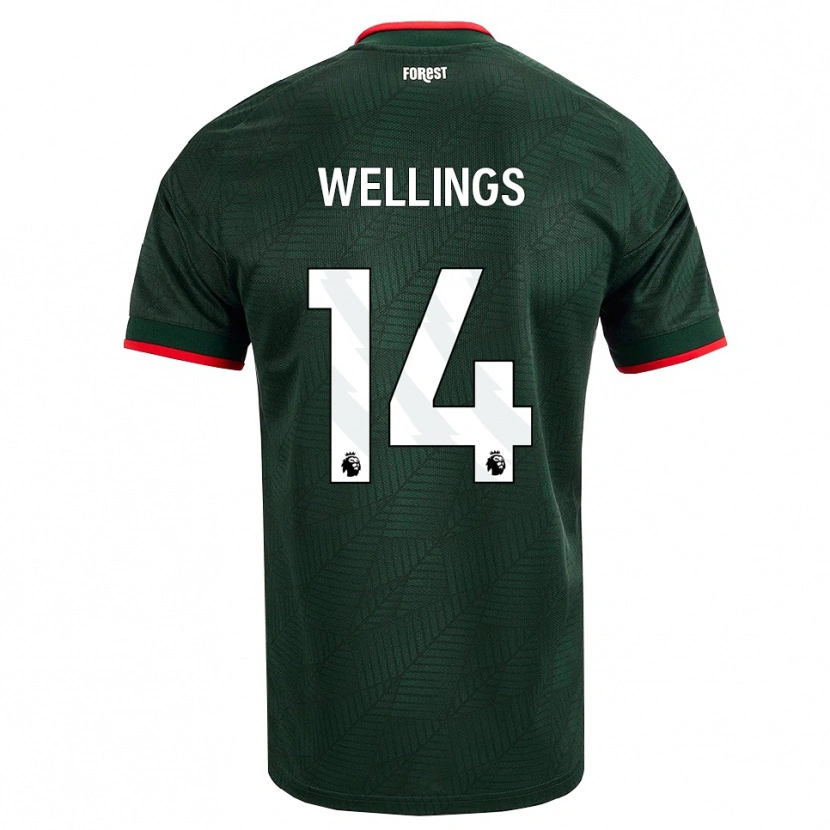 Danxen Women Charlie Wellings #14 Dark Green Red Away Jersey 2026/27 T-Shirt