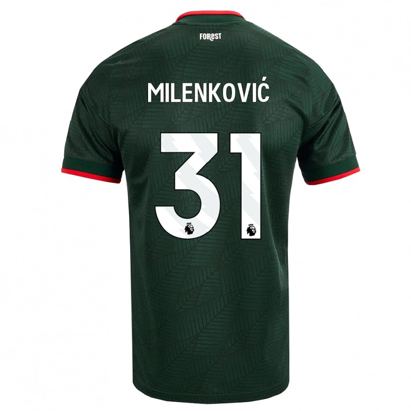 Danxen Women Nikola Milenković #31 Dark Green Red Away Jersey 2026/27 T-Shirt