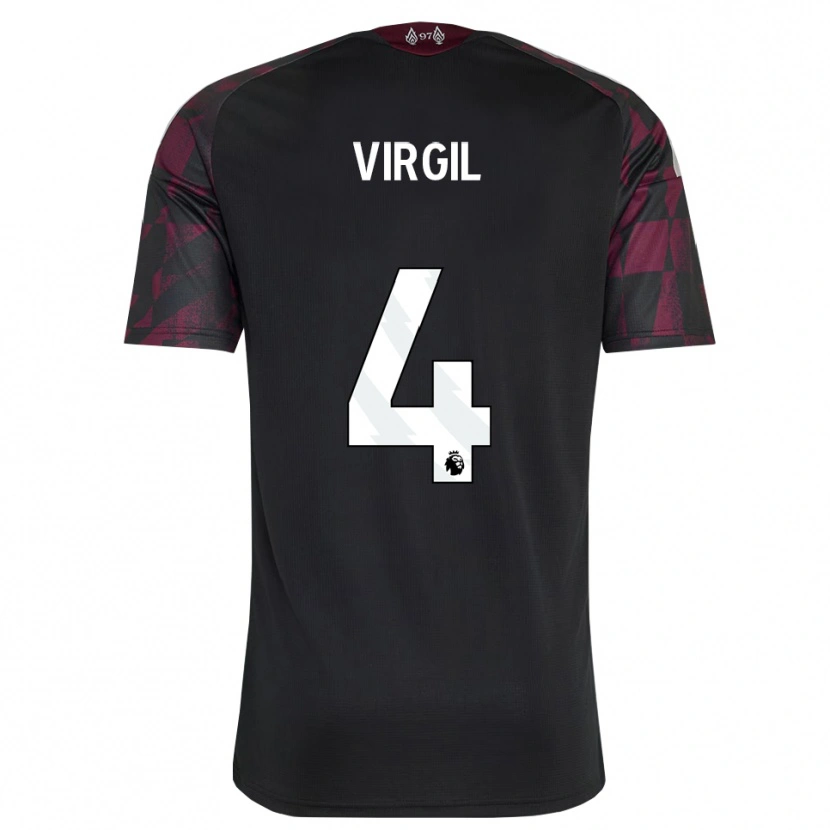 Danxen Women Virgil Van Dijk #4 Black White Purple Third Jersey 2026/27 T-Shirt