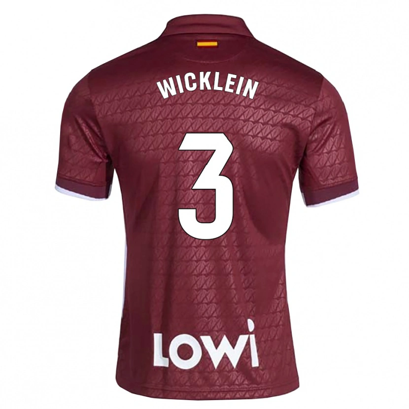 Danxen Kid Johann Wicklein #3 Dark Red White Away Jersey 2026/27 T-Shirt