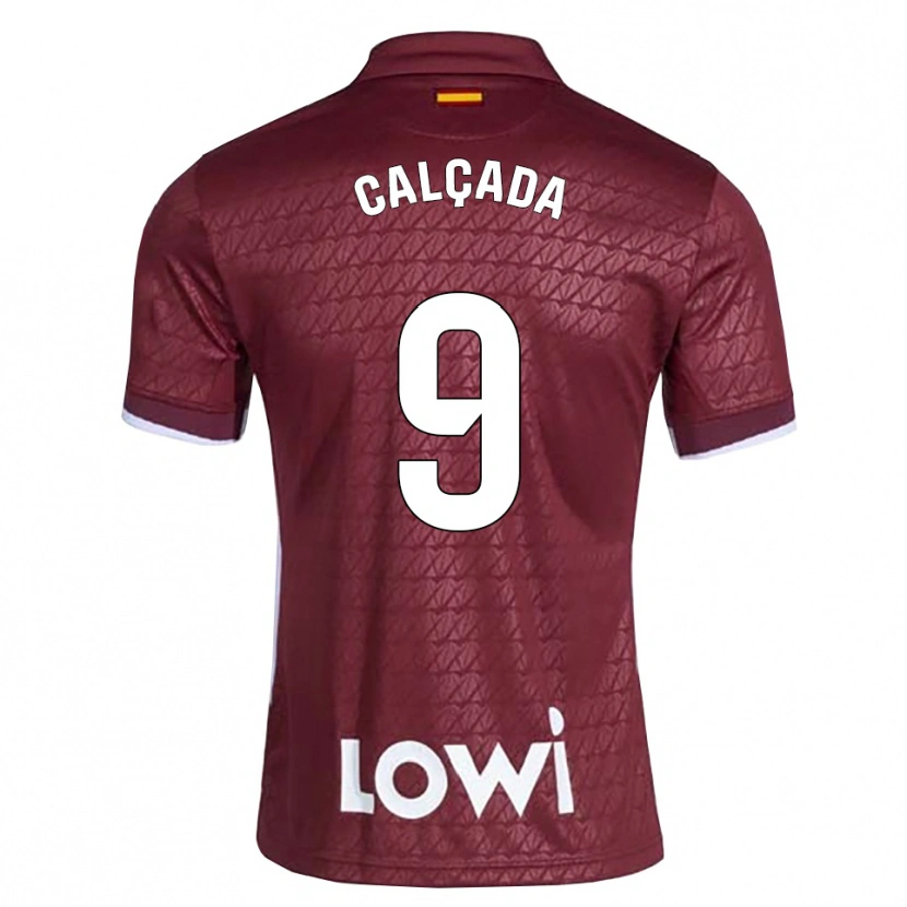 Danxen Kid Gonzalo Calçada #9 Dark Red White Away Jersey 2026/27 T-Shirt