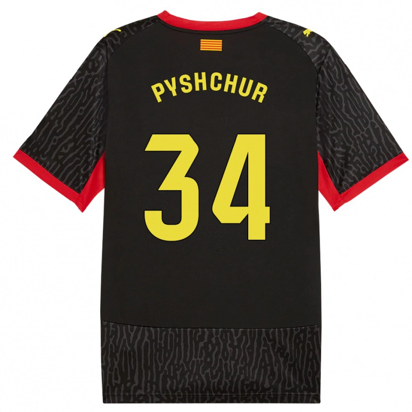Danxen Kid Oleksandr Pyshchur #34 Black Yellow Red Away Jersey 2026/27 T-Shirt