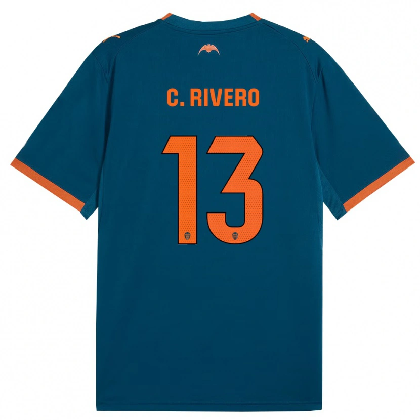 Danxen Kid Cristian Rivero #13 Steel Blue Orange Away Jersey 2026/27 T-Shirt