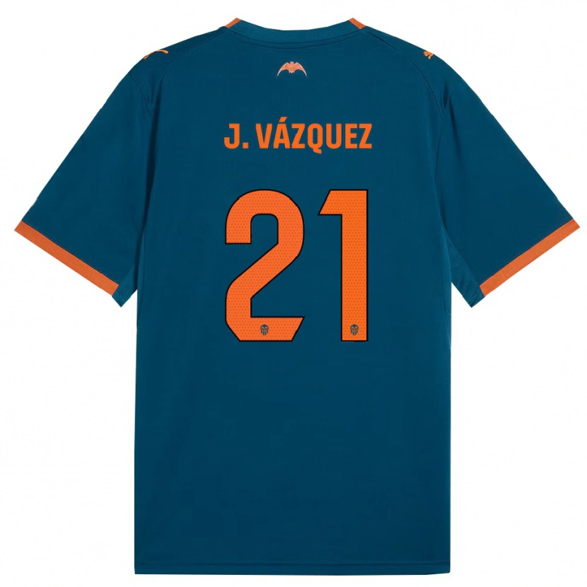 Danxen Kid Jesús Vázquez #21 Steel Blue Orange Away Jersey 2026/27 T-Shirt