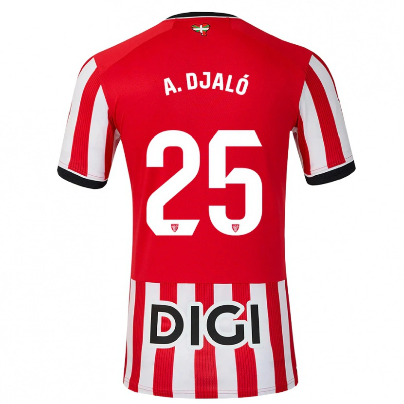 Danxen Men Álvaro Djaló #25 Red Black White Home Jersey 2026/27 T-Shirt