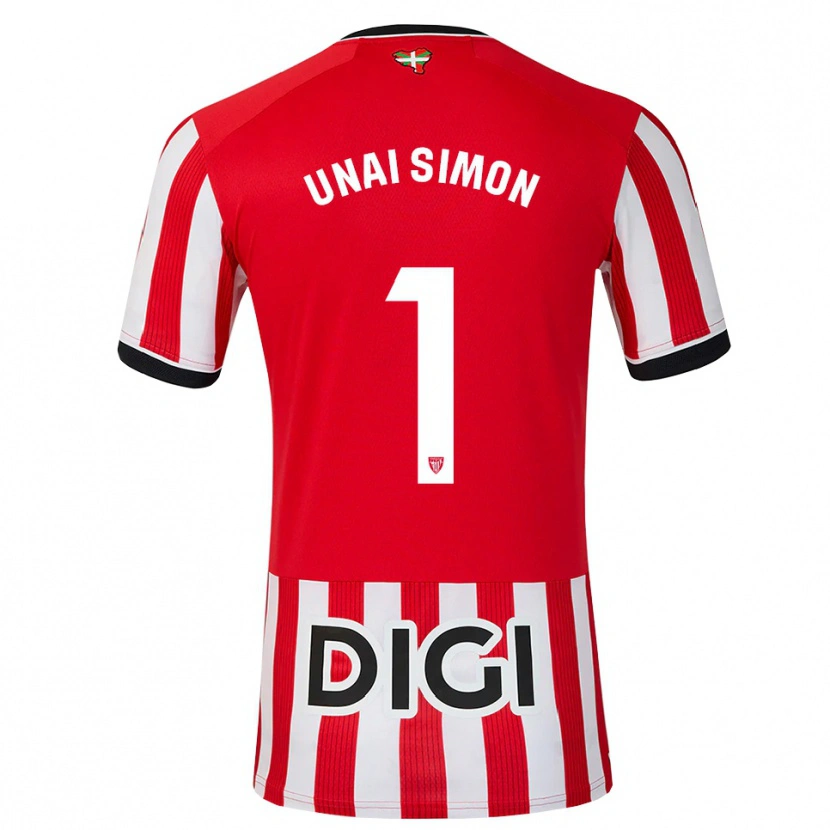 Danxen Men Unai Simón #1 Red Black White Home Jersey 2026/27 T-Shirt